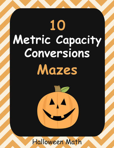 Halloween Math: Metric Capacity Conversions Maze