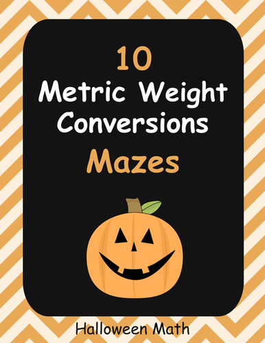 Halloween Math: Metric Weight Conversions Maze