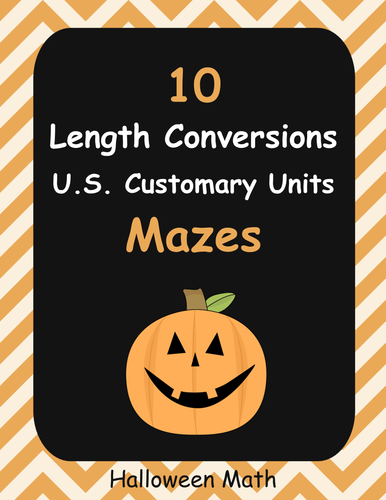 Halloween Math: Length Conversions Maze - U.S. Customary Units