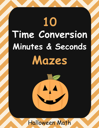 Halloween Math: Time Conversion Maze - Minutes (min) and Seconds (s)