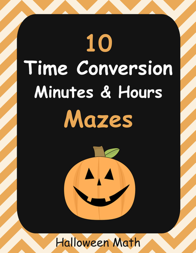 Halloween Math: Time Conversion Maze - Minutes (min) and Hours (h)