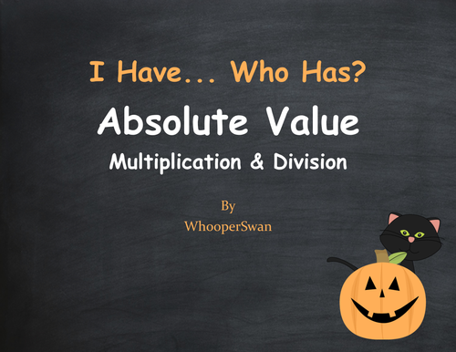 Halloween Math: I Have, Who Has - Absolute Value - Multiplication ...