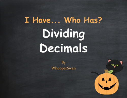Halloween Math: I Have, Who Has - Dividing Decimals