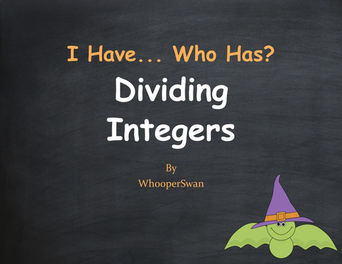 Halloween Math: I Have, Who Has - Dividing Integers