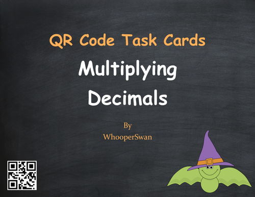 Halloween Math: Multiplying Decimals QR Code Task Cards