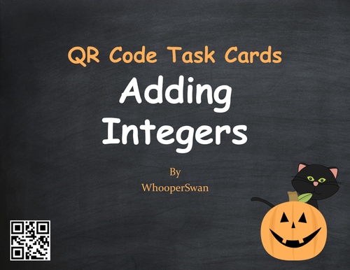 Halloween Math: Adding Integers QR Code Task Cards