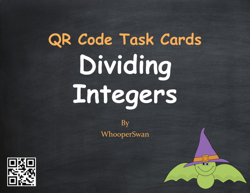 Halloween Math: Dividing Integers QR Code Task Cards