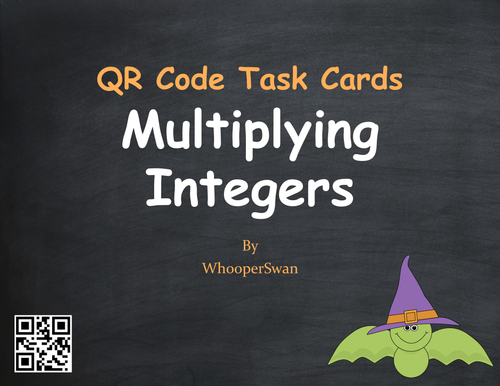 Halloween Math: Multiplying Integers QR Code Task Cards