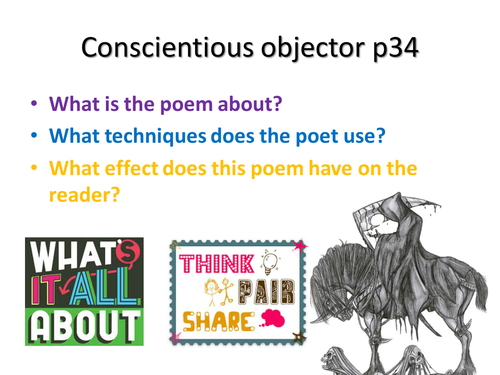 Conscientious objector Conflict poetry