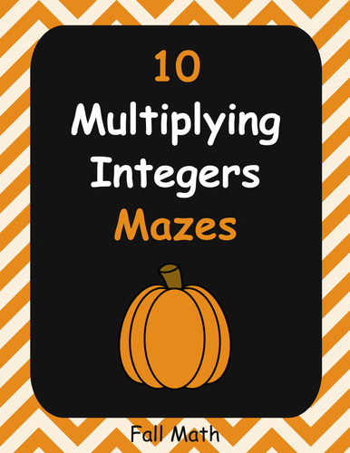 Fall Math: Multiplying Integers Maze