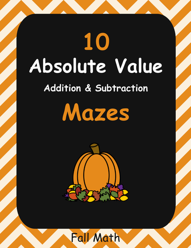 Fall Math: Absolute Value Maze - Addition & Subtraction