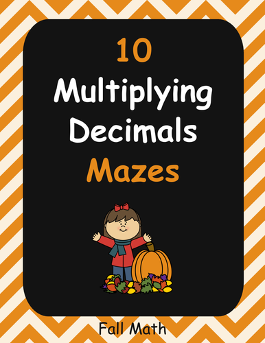 Fall Math: Multiplying Decimals Maze