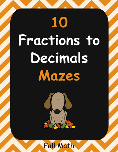 Fall Math: Fractions to Decimals Maze