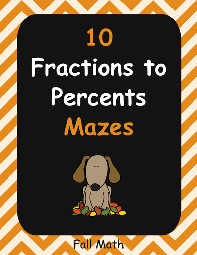 Fall Math: Fractions to Percents Maze