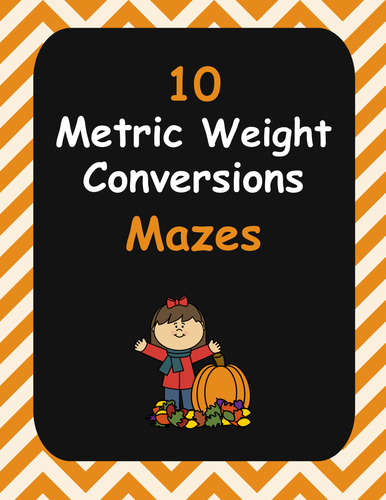 Fall Math: Metric Weight Conversions Maze