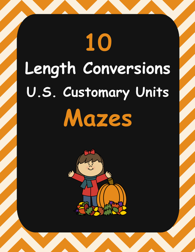 Fall Math: Length Conversions Maze - U.S. Customary Units