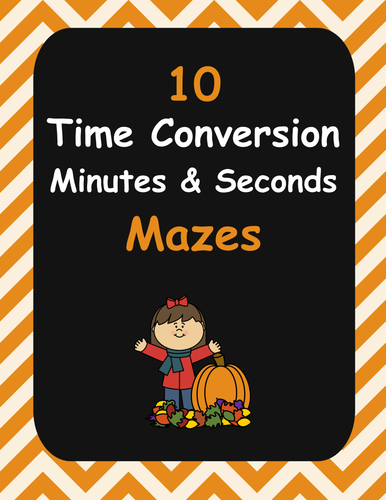 Fall Math: Time Conversion Maze - Minutes (min) and Seconds (s)