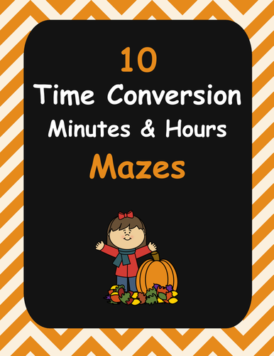 Fall Math: Time Conversion Maze - Minutes (min) and Hours (h)