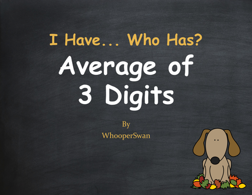 Fall Math: I Have, Who Has - Average of 3 Numbers