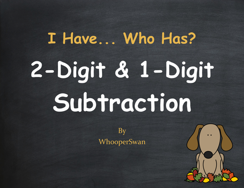 Fall Math: 2-Digit and 1-Digit Subtraction - I Have, Who Has
