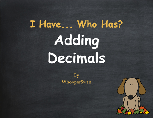 Fall Math: I Have, Who Has - Adding Decimals