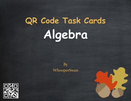 Fall Math: Algebra QR Code Task Cards
