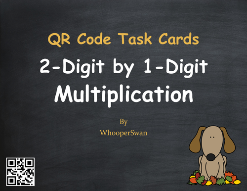 Fall Math: 2-Digit by 1-Digit Multiplication QR Code Task Cards