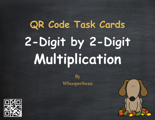 Fall Math: 2-Digit by 2-Digit Multiplication QR Code Task Cards