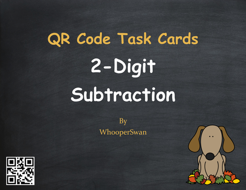 Fall Math: 2-Digit Subtraction QR Code Task Cards