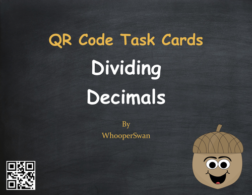 Fall Math: Dividing Decimals QR Code Task Cards