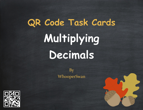 Fall Math: Multiplying Decimals QR Code Task Cards