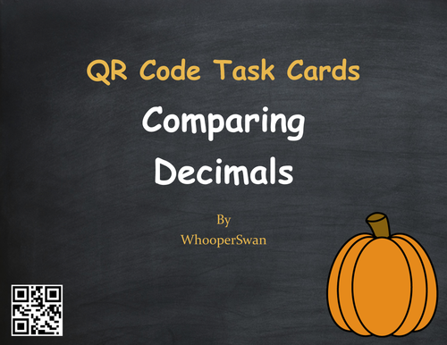 Fall Math: Comparing Decimals QR Code Task Cards