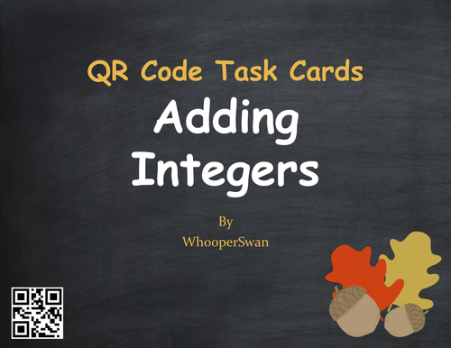 Fall Math: Adding Integers QR Code Task Cards