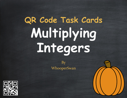 Fall Math: Multiplying Integers QR Code Task Cards