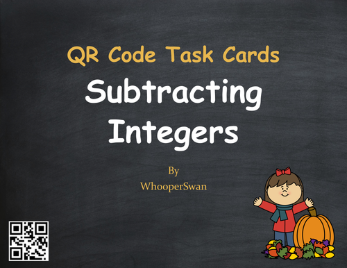 Fall Math: Subtracting Integers QR Code Task Cards