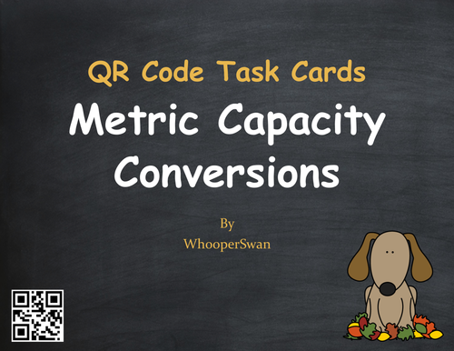 Fall Math: Metric Capacity Conversions QR Code Task Cards