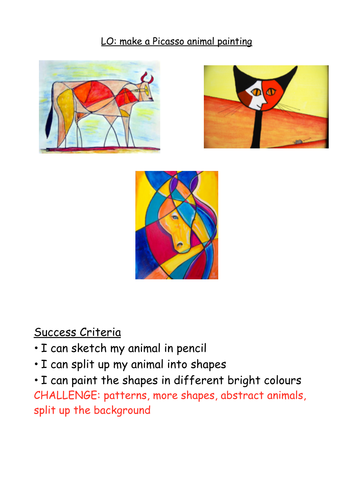 Picasso Animals Painting | Teaching Resources