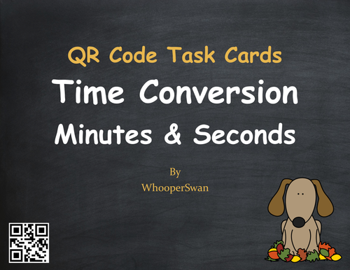Fall Math: Time Conversion: Minutes & Seconds QR Code Task Cards