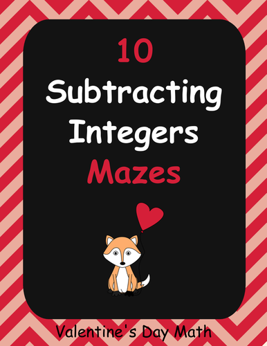 Valentine's Day Math: Subtracting Integers Maze