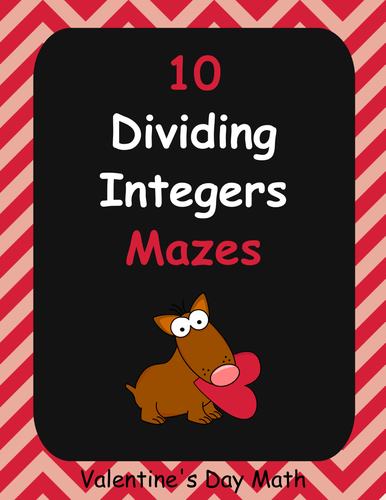 Valentine's Day Math: Dividing Integers Maze