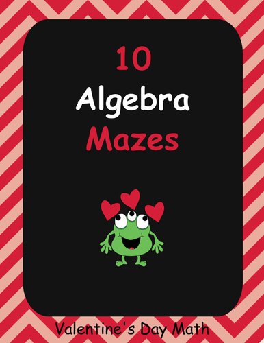 Valentine's Day Math: Algebra Maze