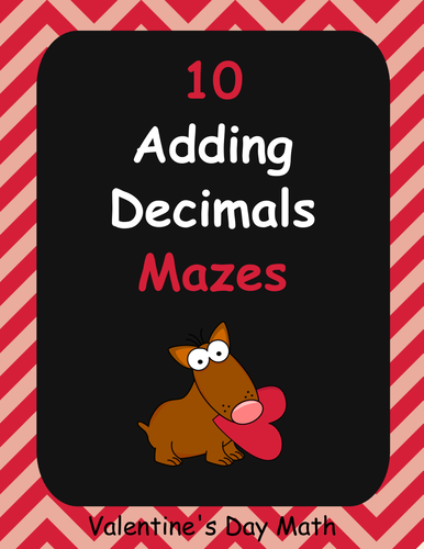 Valentine's Day Math: Adding Decimals Maze