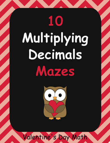 Valentine's Day Math: Multiplying Decimals Maze
