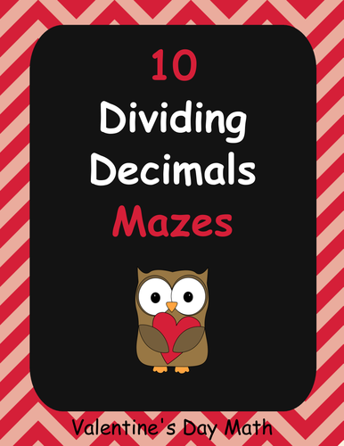 Valentine's Day Math: Dividing Decimals Maze