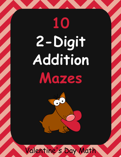 Valentine's Day Math: 2-Digit Addition Maze