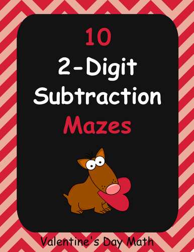 Valentine's Day Math: 2-Digit Subtraction Maze