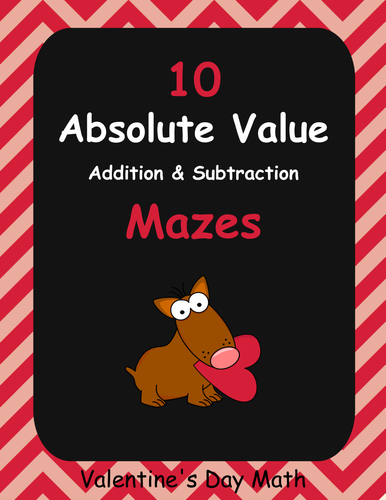 Valentine's Day Math: Absolute Value Maze - Addition & Subtraction