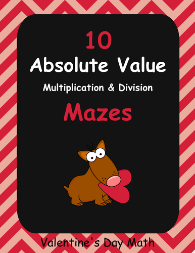 Valentine's Day Math: Absolute Value Maze - Multiplication & Division