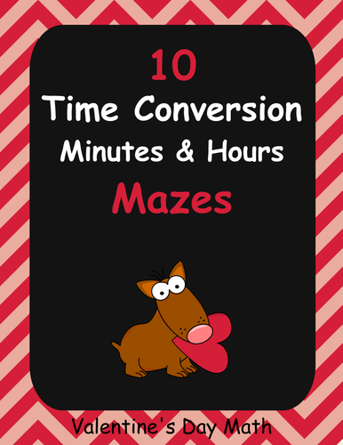 Valentine's Day Math: Time Conversion Maze - Minutes (min) and Hours (h)