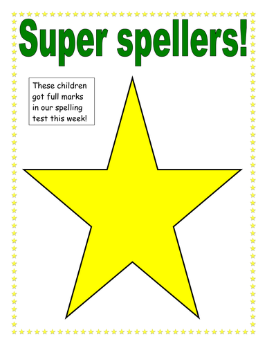Super spellers poster